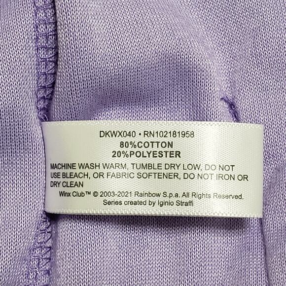 Dolls Kill x Winx Club Purple Velour Rhinestone Crop Baby Hoodie Sz XS Y2K Bling - Picture 6 of 10